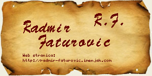 Radmir Faturović vizit kartica